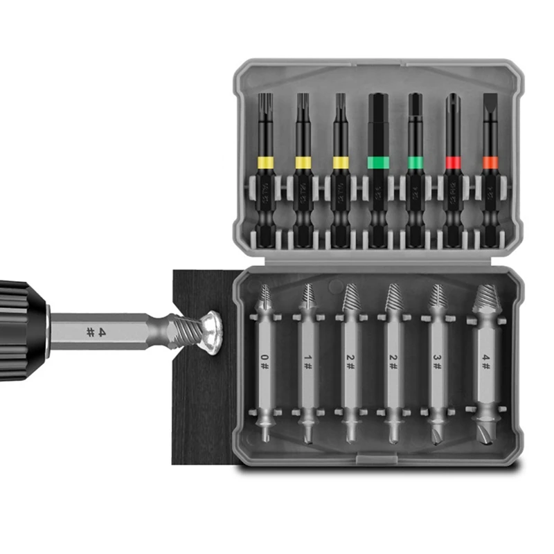 13Pcs Broken Wire Extractor Multifunctional Screw Extractor Take Broken Wire Word Plum Hexagon Screwdriver Head Easy To Use