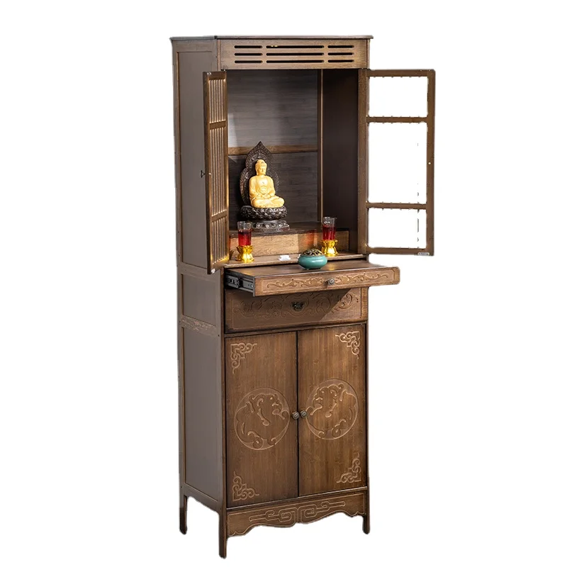 

YY Altar Solid Wood Clothes Closet Buddha Cabinet Shrine Buddha Shrine Home God of Wealth Bodhisattva Worship Table