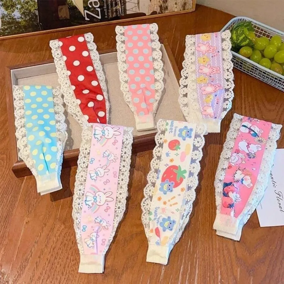 

Girls Polka Dot Lace Velcro Hair Band Bangs Broken Hair Finishing Artifact Posting Headband Cute Girl Headband Headdress HP01