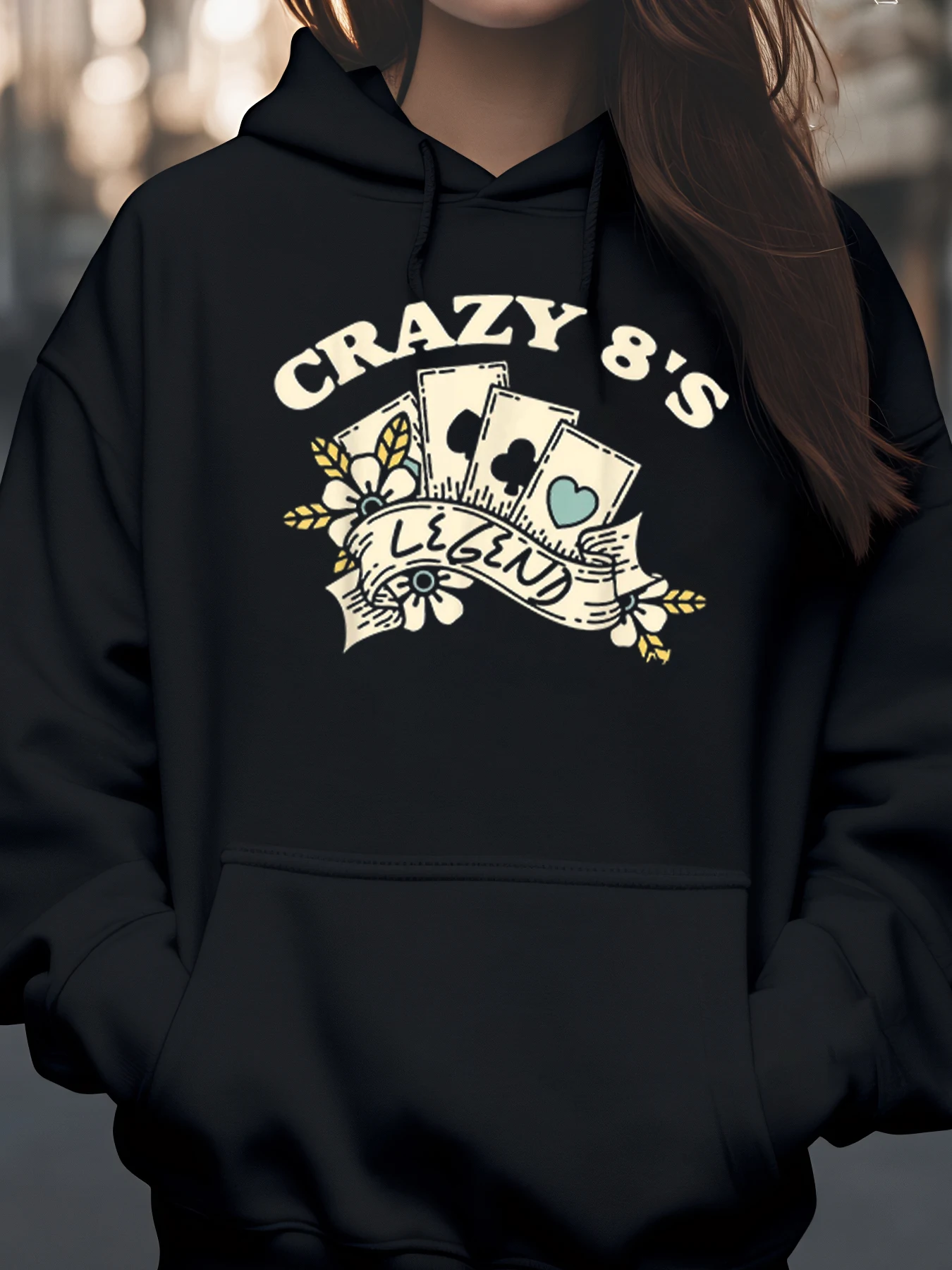 

Сумасшедшая легенда игральных карт 8S, дизайнерская толстовка с капюшоном, костюм на Хэллоуин для женщин и девочек