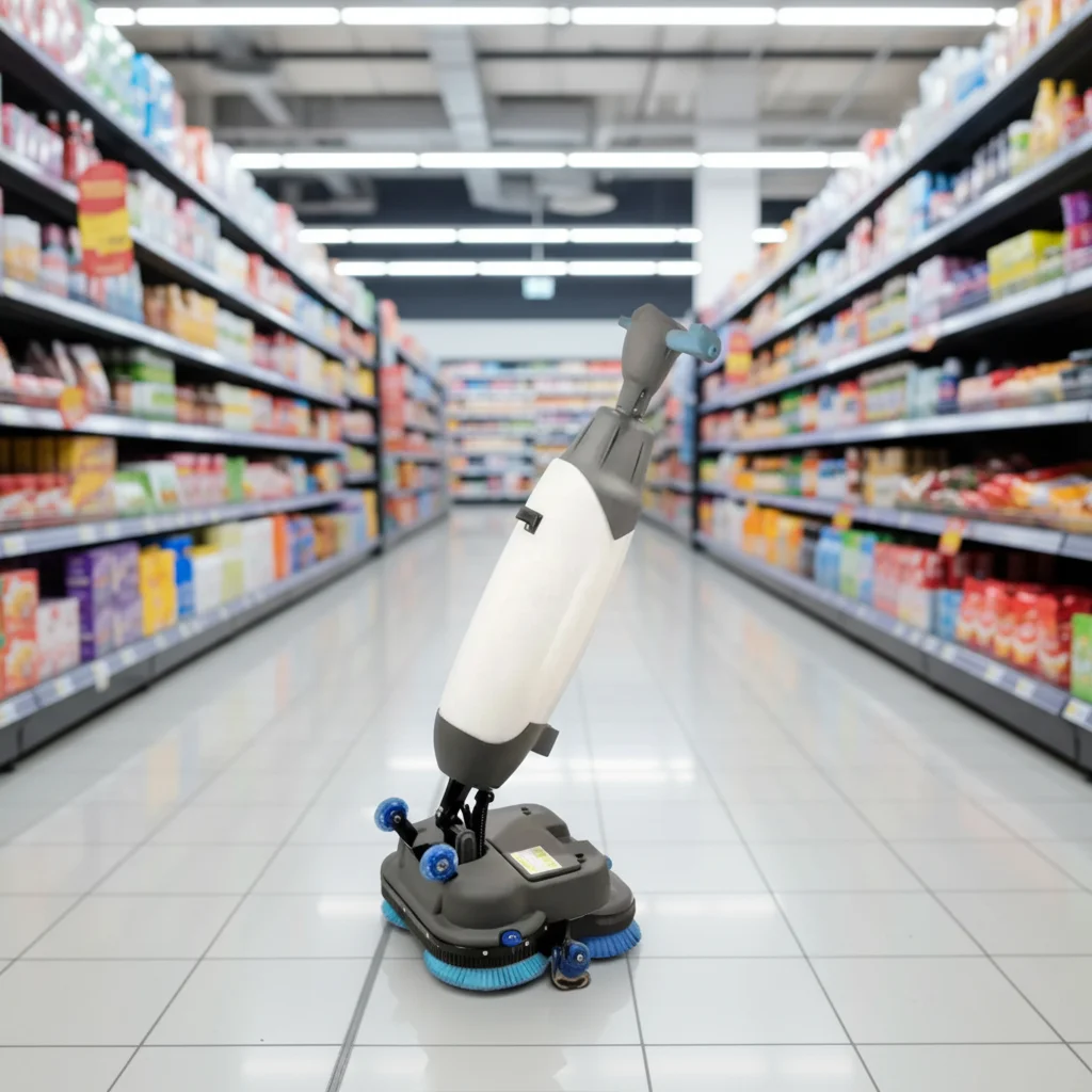 CleanHorse K6 Handheld Electric Self-Propelled Auto Floor Scrubber Double Brushes Commercial Use Cold Water Cleaning Floor