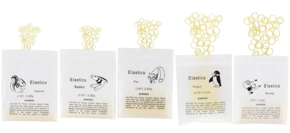 1000 Stück/10 Beutel Zahnkieferorthopädische elastische Gummibänder Zoo Pack Latex Zahnspangenbänder 2,5/3,5/4,5/5,0/6,5 OZ Ortho-Material – Detail 9