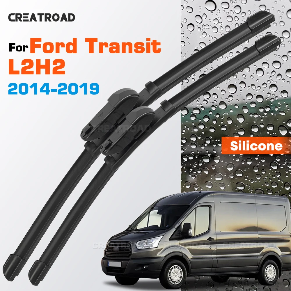 

Silicone Wiper Blades Fit For Ford Transit L2H2 2014-2019 Coated Silent HD Wear-Resistant Car Windshield Wipers 30"+20"