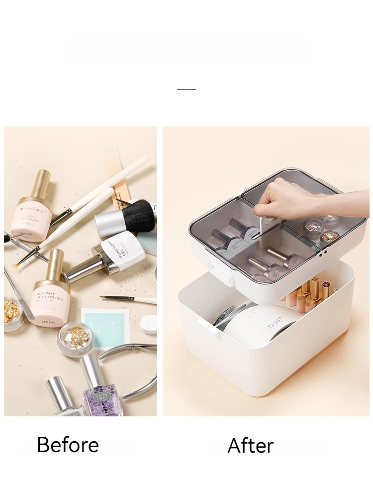 Nail Art Tools Organizer Large Capacity Nail Gel Polish Storage Box Multi Functional Nail Dryer Case Manicure Supplies Container