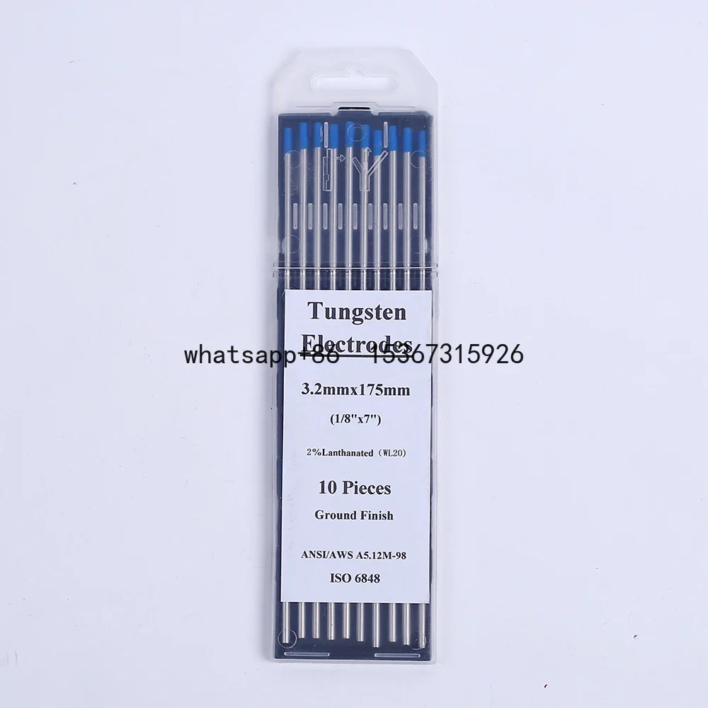 

TIG Welding Tungsten Electrodes 2% Lanthanated (Blue, WL20) 10-Pack