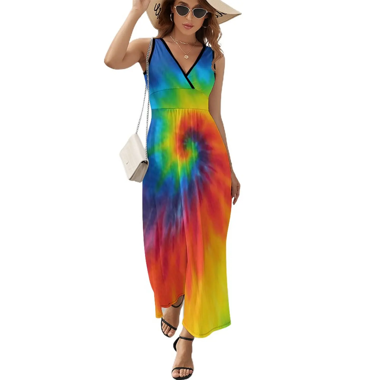 

tie dye swirl rainbow Sleeveless Dress ladies dresses for special occasions summer dresses womens 2024 Women dresses summer