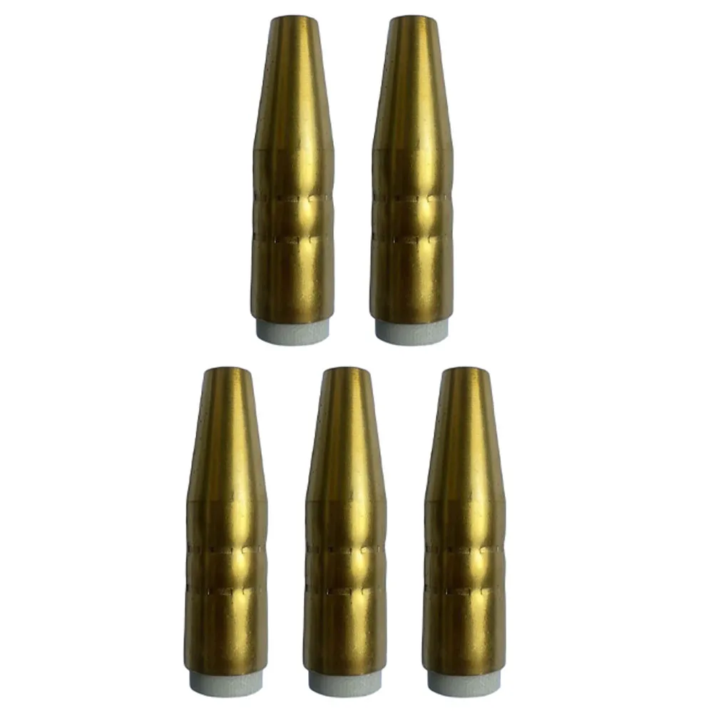 5Piece 38 Inch Brass Gas Nozzle Set for Bernard QS MIG Welding Gas Includes Models 4295 4391 for Oval Consumables