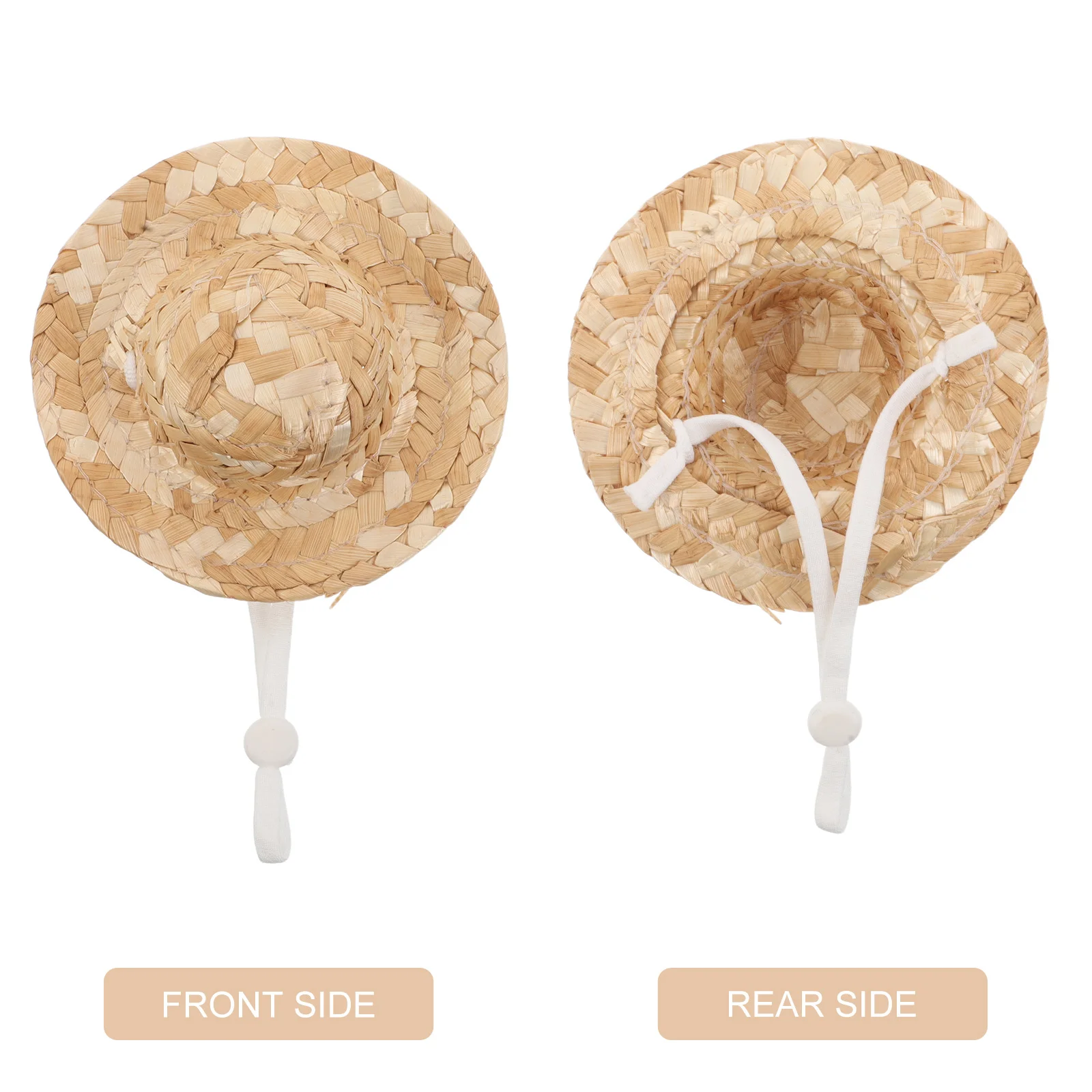 10 pezzi mini cappelli di paglia 8 cm berretti tessuti a mano per decorazioni artigianali fai da te per case delle bambole cinturino sottogola sicuro materiale di bambù piccolo sombrero