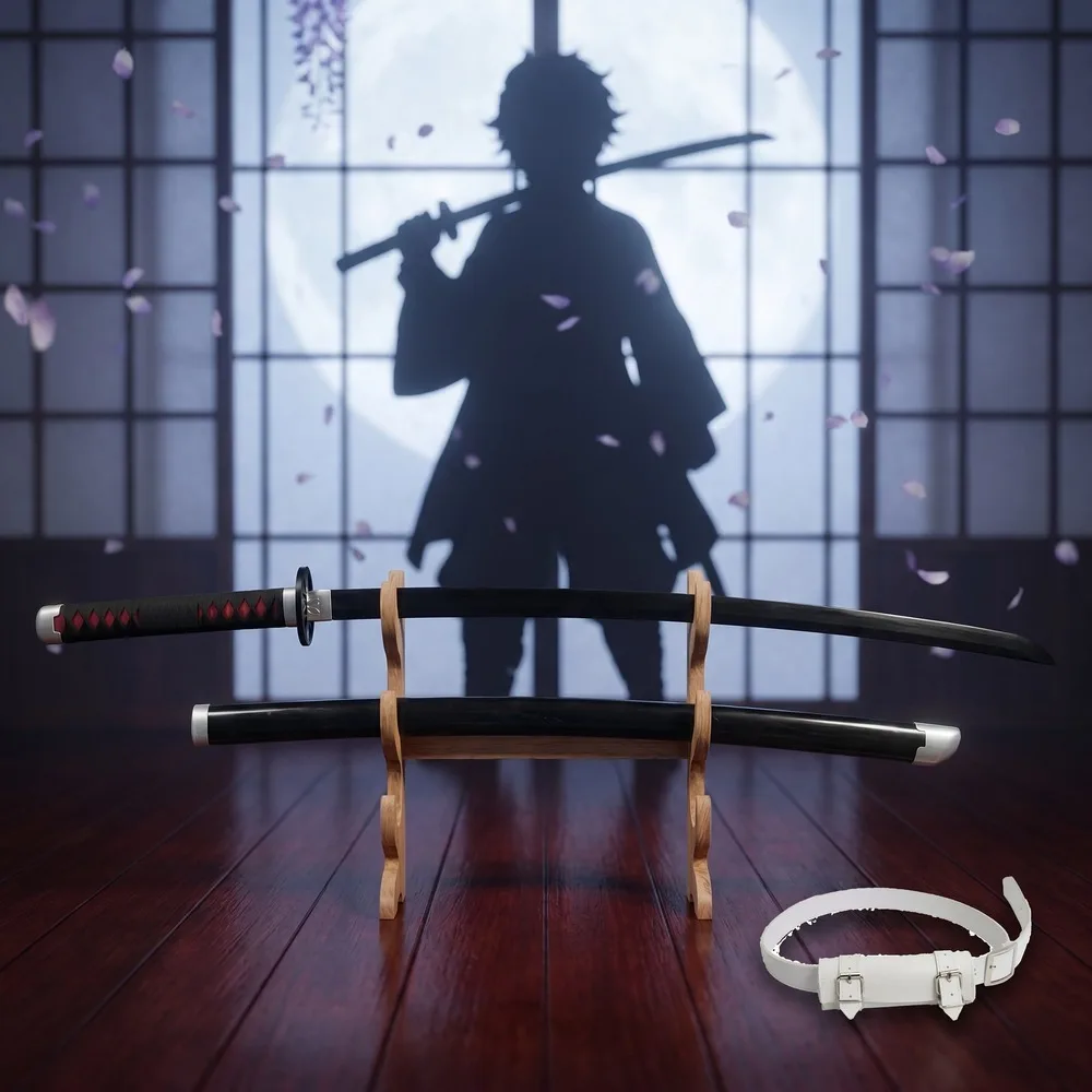 Demon Slayer 104cm 40in Black Style Plastic Ninja Knife Sabre Sword Display Model Safe Unsharpened Cosplay Prop Safe Unsharpened