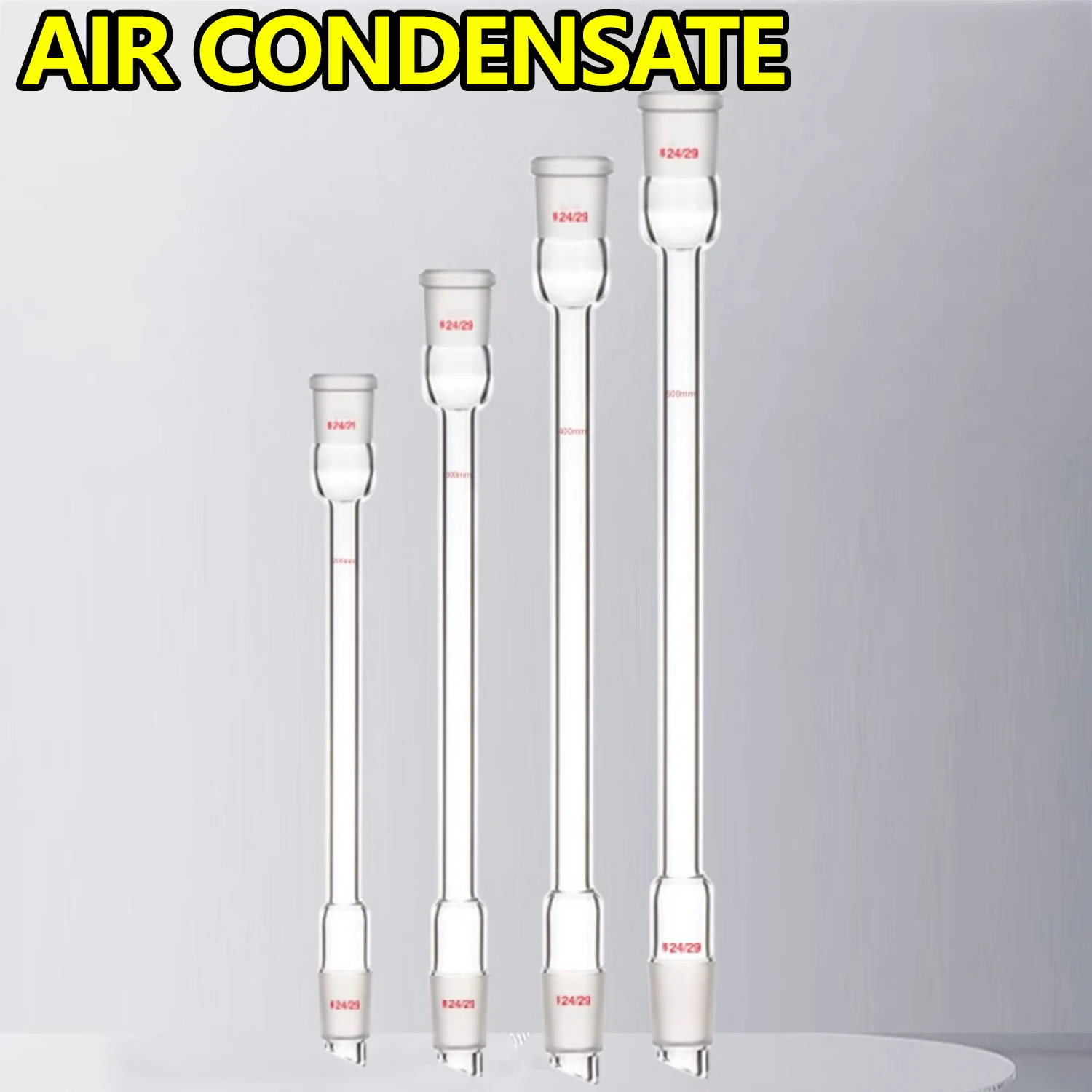 Air condensation tube, length 200mm 300mm 400mm High borosilicate thickened glass, chemical experimental instrument