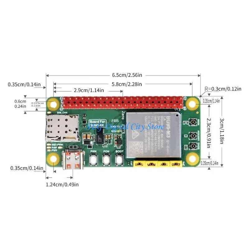 لوحة تطوير U75B BG93 لدعم تحديد المواقع RPI HAT IoTs LTE