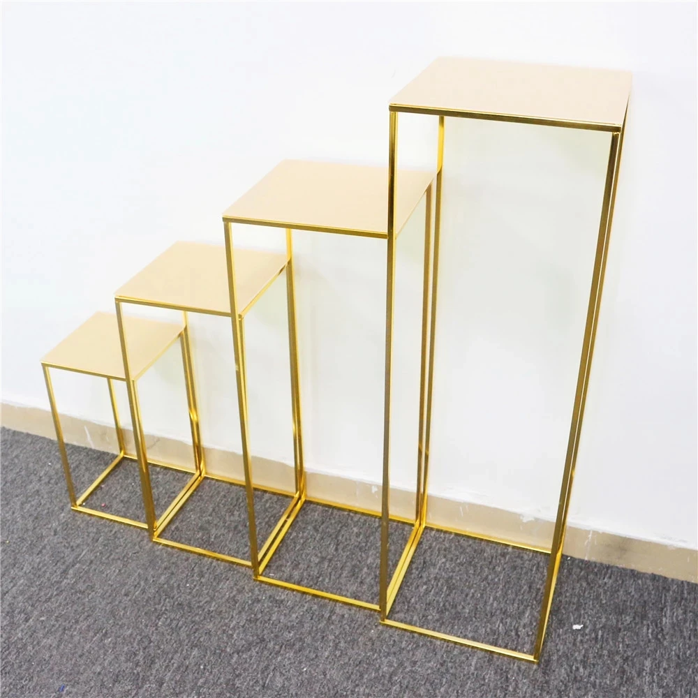 

Wedding Decoration Arch Gold-Plated Geometric Flower Stand, Home Decoration, Shiny Metal Iron, Rectangle Square Frame Backdrop