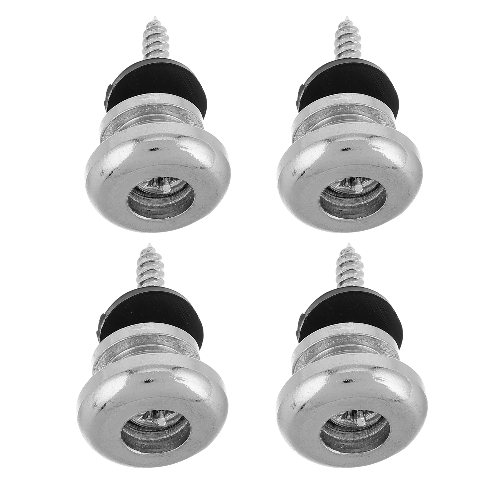 

4pcs Guitar Strap Button Locks Metal Hardware Acoustic Electric Ukulele Parts Silver Durable Stylish-Compatible