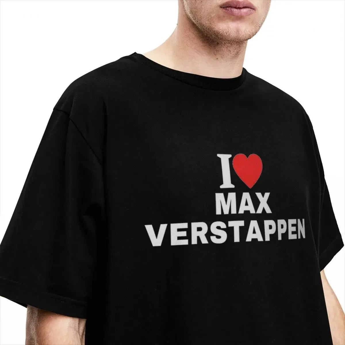 Men\'s I Love Max Verstappens T Shirt Auto Racing 100% Cotton Tops Funny Short Sleeve Crew Neck Tees Gift T-Shirts