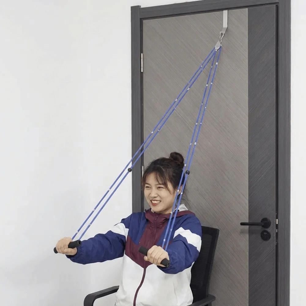 

Over The Door Shoulder Exercise Pulley 2m Door Anchor Mounted Shoulder Training Tool Durable Stretching Exercise