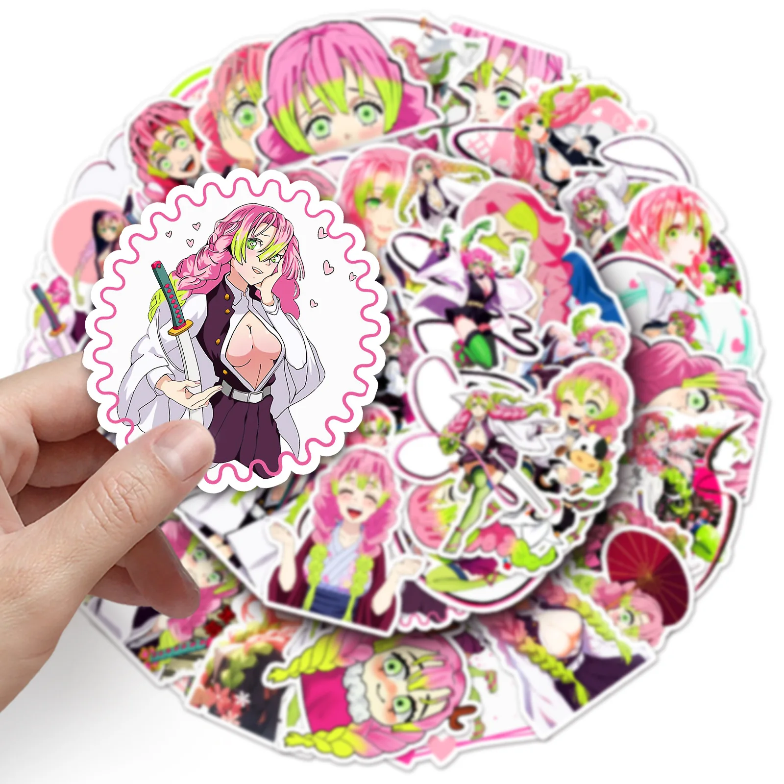 

10/50PCS Cute Kanroji Mitsuri Anime Comic Demon Slayer Graffiti Stickers Personalized Creative Decorative Mobile Case Bicycle