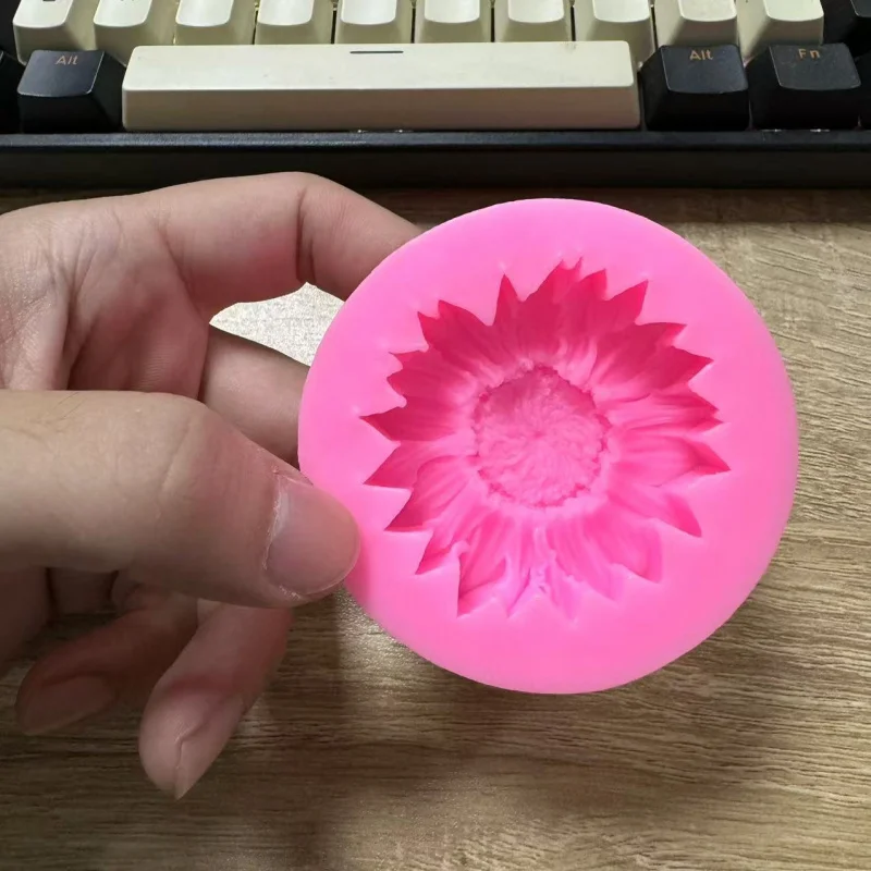 1Sunflower Silicone Craft Mold-Oval Shaped Scented Candle Wax Making，Clay Plaster Mold-Flower ThemeDIYSilicone Mold-Suitable for