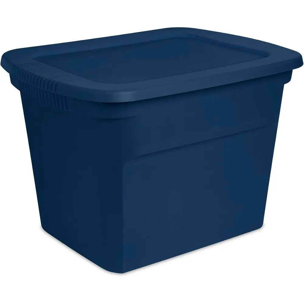 

Set of 24, 18-Gallon Marine Blue Plastic Storage Totes with Lids