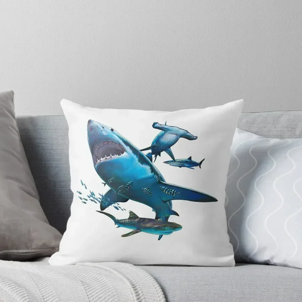 

Shark Collage Throw Pillow Throw Pillow Covers Pillows Aesthetic Couch Cushions Decorative Cushions For Luxury Sofa pillow