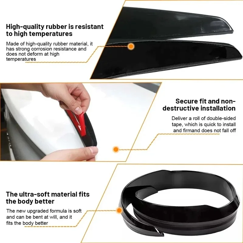 High Quality PVC Punch-Free Paste Tail Wing Car Spoiler Auto Mod Parts