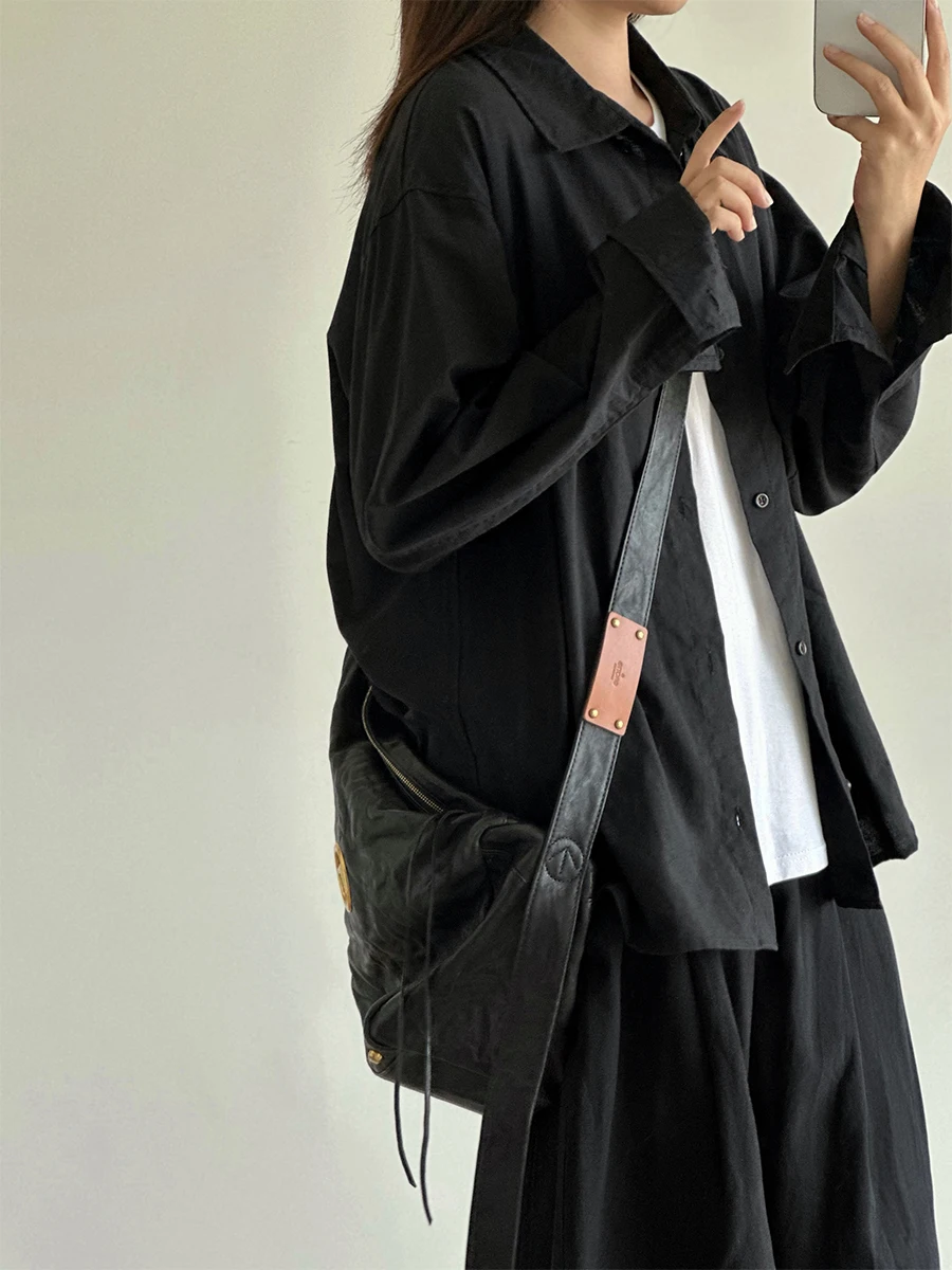 

Свободный хлопок Long Sve irt ex Базовый цвет Удобный дышащий весенне-осенний повседневный мужской женский irt