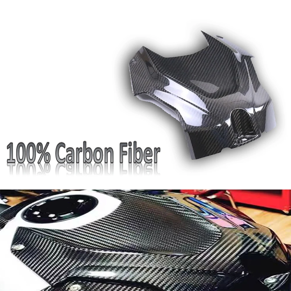 100% Carbon Fiber Fuel Tank Front Cover Protectors For BMW S1000RR S1000R 2019-2023 M1000RR M1000R Accessories With