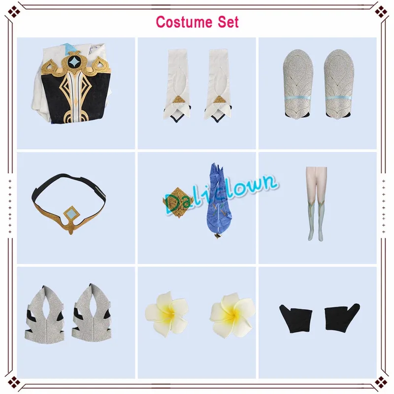 

COSda@Game GenshinImpact Lumine Cosplay Costume Plus Size Halloween Party Clothes Women Girls Cute Suit Wig Shoes Boots Full Set