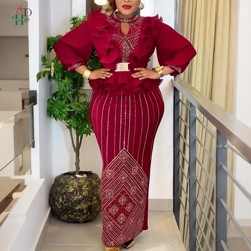 Vestidos de lentejuelas elegantes y lujosos para fiesta de bodas, vestidos turcos para mujer, vestidos africanos Ankara en liquidación, vestidos africanos para mujer.