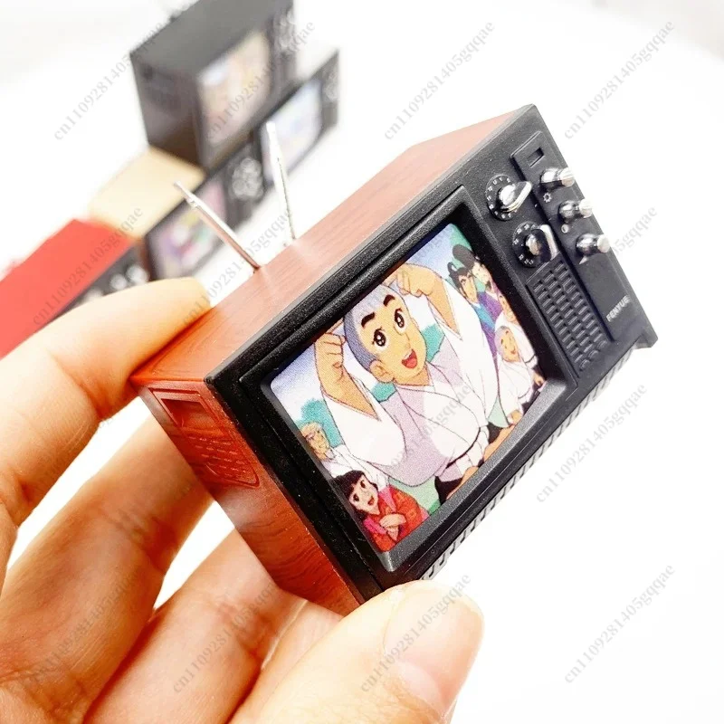 1:12 Puppenhaus Miniaturmodell, Wohnzimmerszene-Dekoration, Retro-Nostalgisches Vintage-TV-Modell – Detail 3