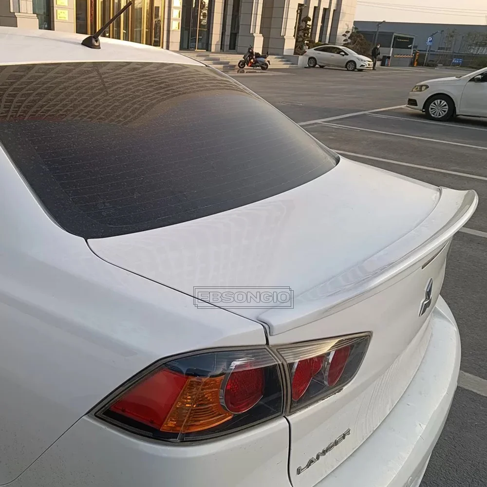 EBSONGIO Spoiler Wing Fits for 2008-2015 Mitsubishi Lancer EX Evo Sedan Gloss Black RS Style Rear Trunk Spoiler Wing view 2