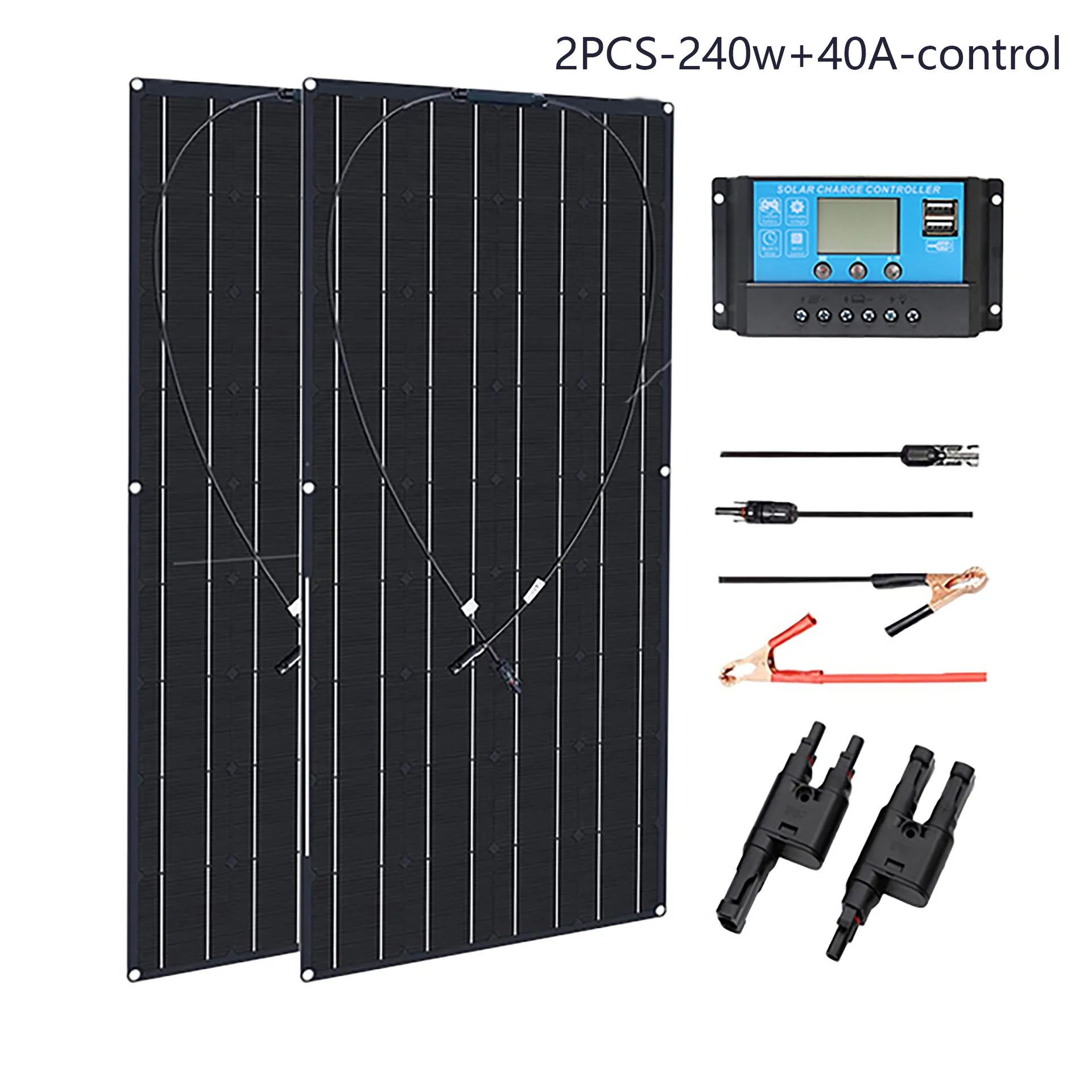 120W12V Black ETFE Single Crystal Solar Panel Balcony Outdoor Camping Boat Power RV Car Solar Panels