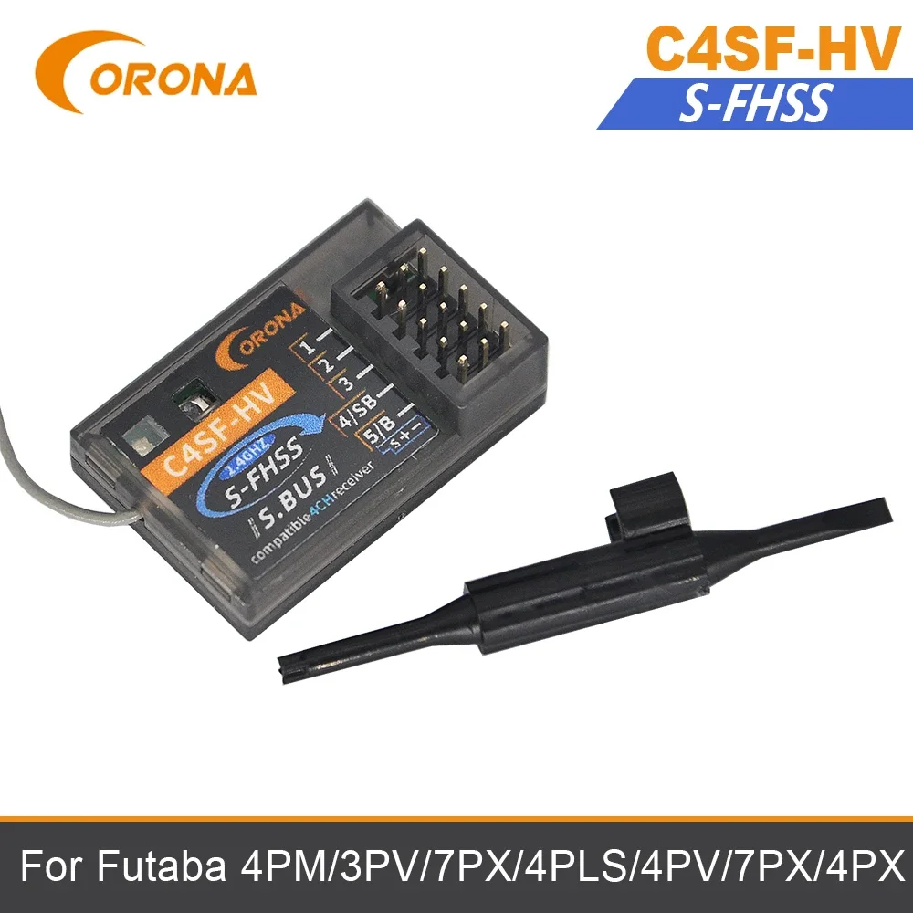 

Corona RC C4SF-HV 2.4GHz Futaba FHSS/S-FHSS Compatible Receiver SBUS For 3PL, 3PRKA, 4PLS, 4PX, 4GRS 4PM