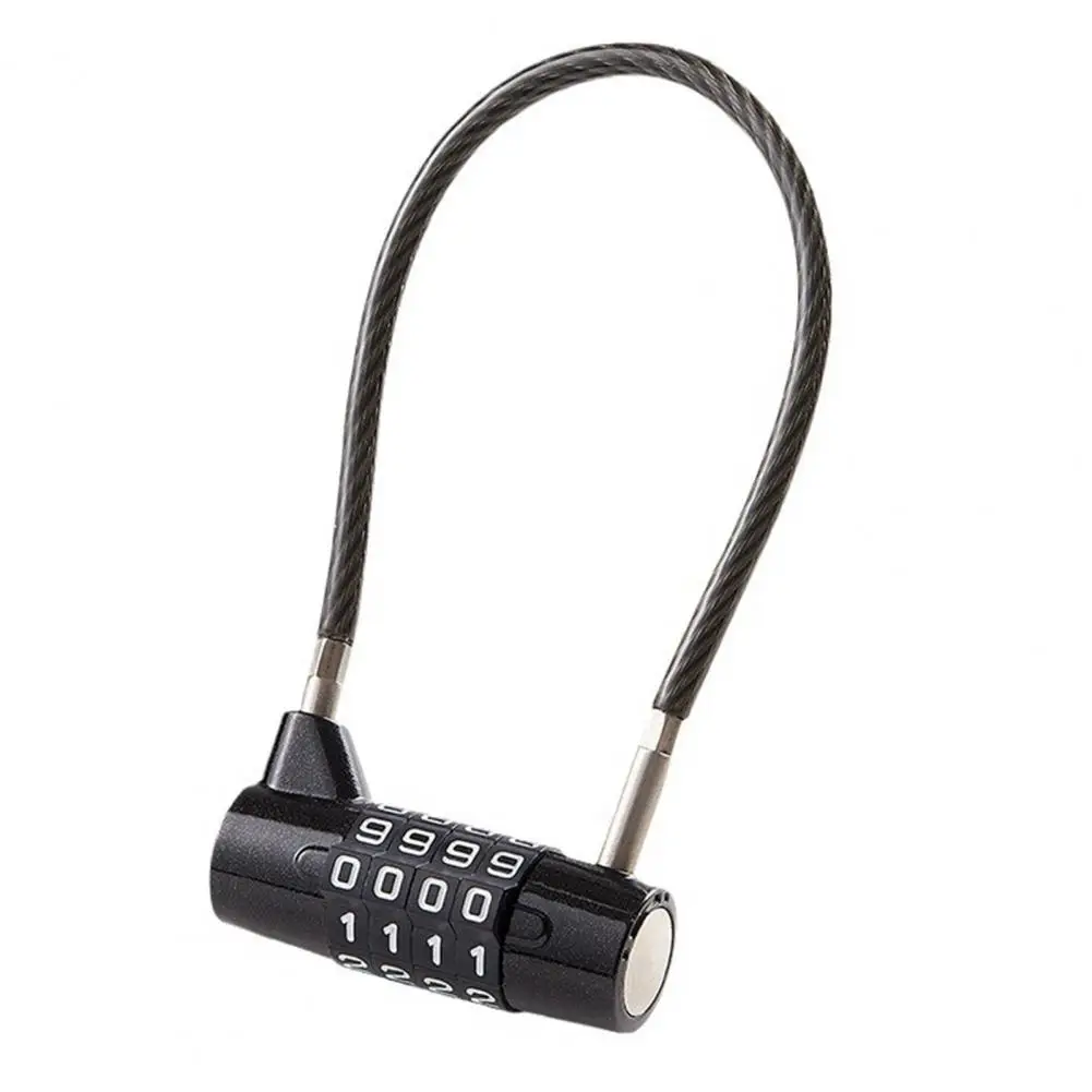 Cerradura de combinación de 4 dígitos, cuerda de alambre, cerradura codificada de seguridad, aleación de Zinc, armario multiusos, candado con contraseña antirrobo para equipaje