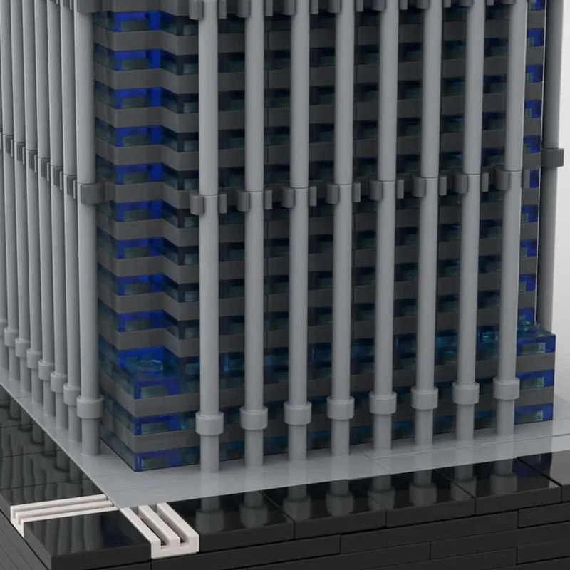 MOC-53813 Building Block Canary Wharf at 1/650th Scale Model Cityscape Architecture Toys DIY Birthday Gifts Exquisite ornaments