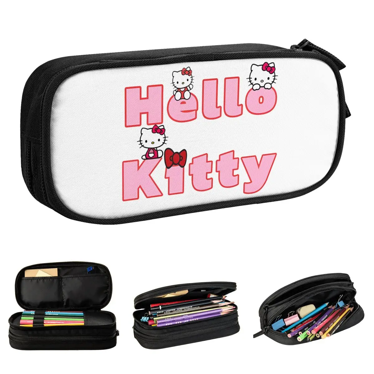 

Creative Cute Hello Kitty Art Pencil Case Japanese Cartoon Pencilcases Pen Holder Girl Boy Large Storage Bag Gifts Stationery