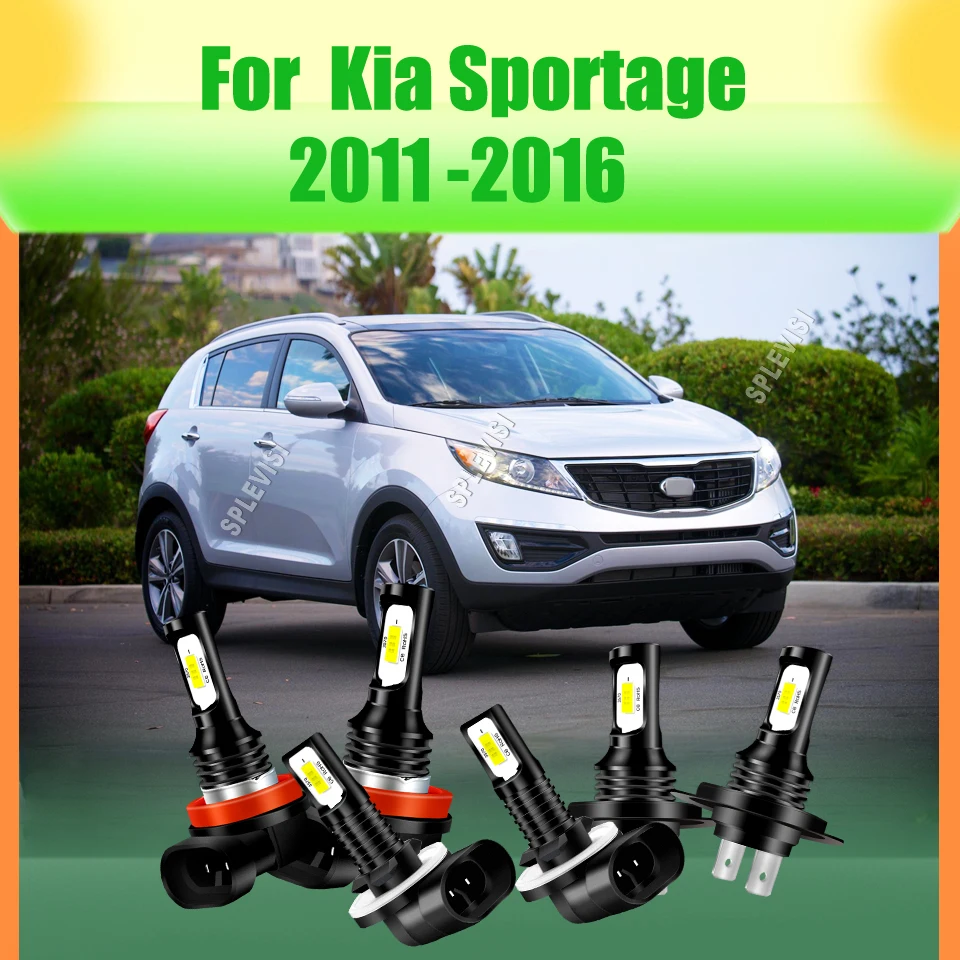 H7 H11 881 LED White Headlight High Low Beam Fog Light Dustproof & Shockproof For Kia Sportage 2011 2012 2013 2014 2015 2016