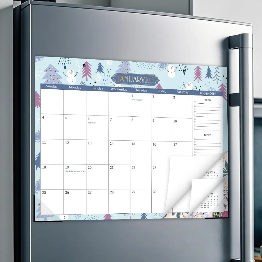 

Aesthetic Magnetic Calendar 202627 Magnetic Planner for Fridge 14"x11.5" Runs from Jan. 2026 to Jun. 2027 18 Monthly Refrigerat