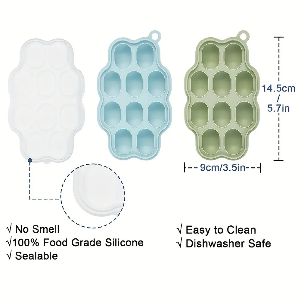 Silicone Bite Tray Baby Breastmilk Popsicle Molds Fruit Food Feeder Tray Breast Milk Teether Pop Maker for Homemade Baby Food