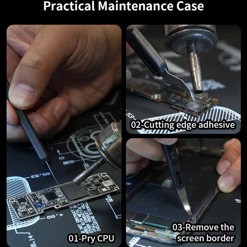 Grattoir à puce 5 en 1 pour réparation de téléphone portable, lame de retrait de colle CPU NAND, couteau à levier, pelle à puce de carte mère, outils Carimplantés