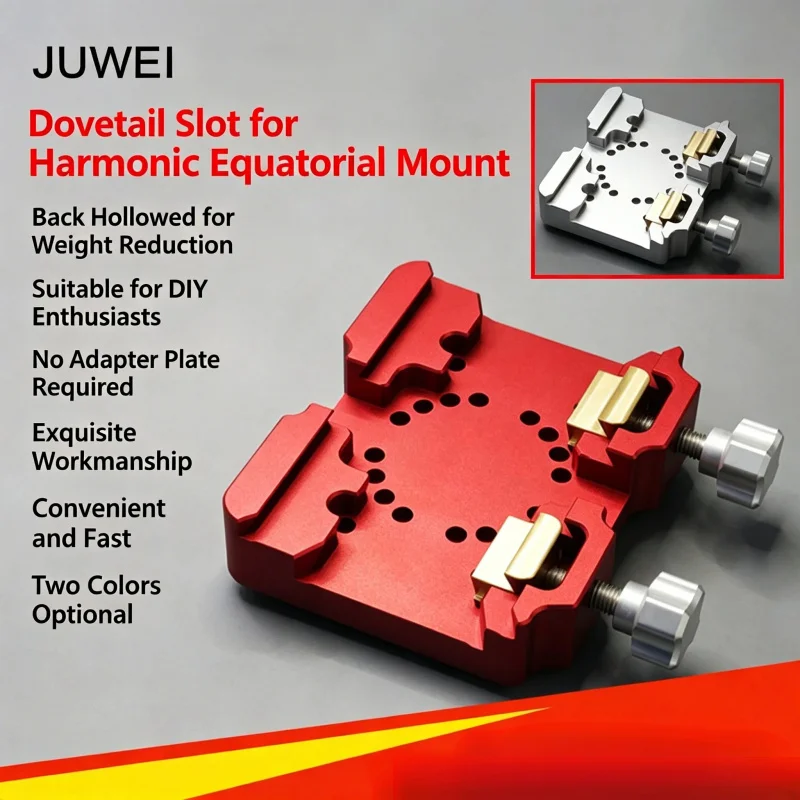 JUWEI-14 / 17 Equatorial Mount Harmonic Telescope Mount Wide Dovetail Groove Standard Screw Hole for Astronomical Observation As