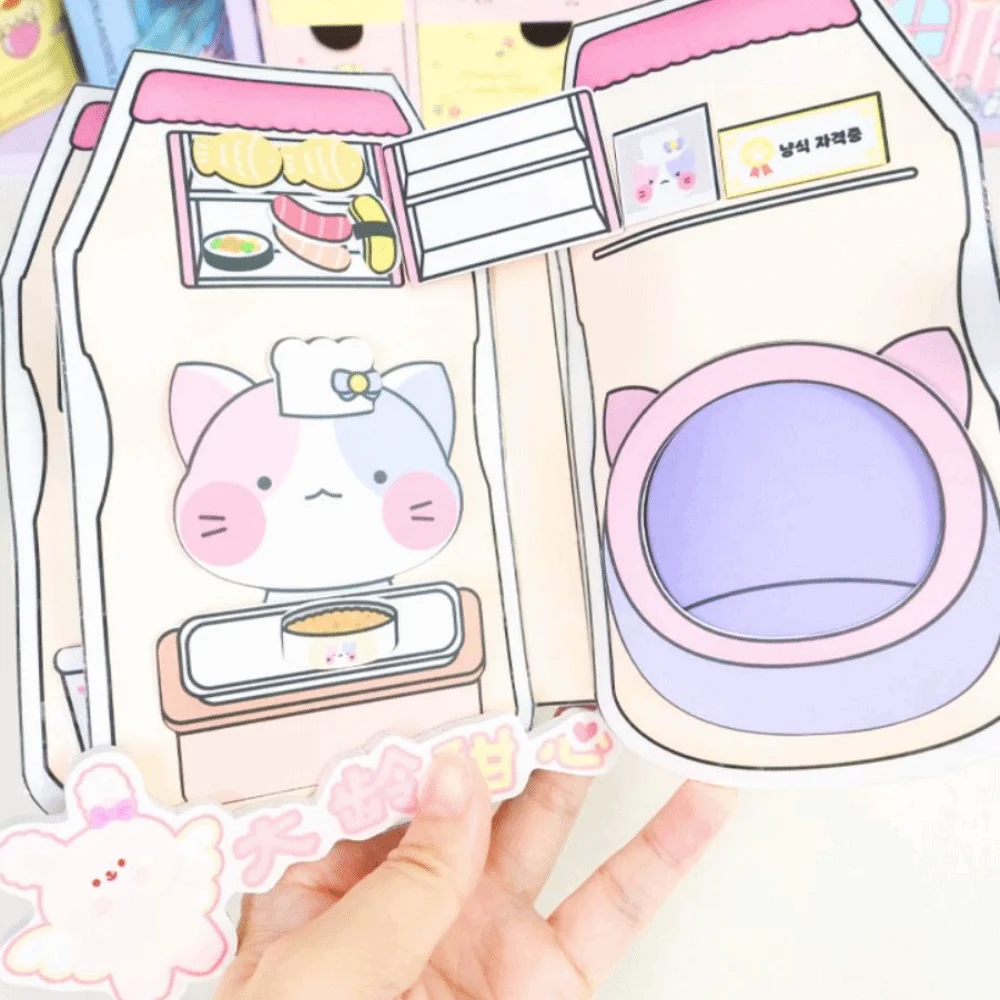 Homemade Hamster Keeper Quiet Book Montessori Handmade Lactic Acid Bacteria Cat Quiet Book Sticker Book Paper