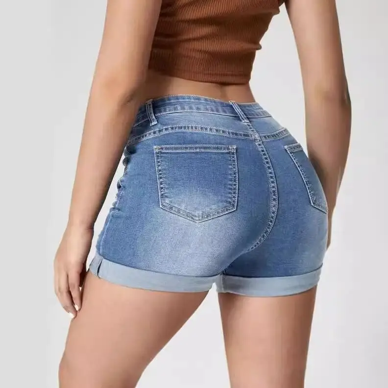 

2025 Women's High Waist Denim Shorts - Comfortable Slimming Straight Leg Casual Shorts