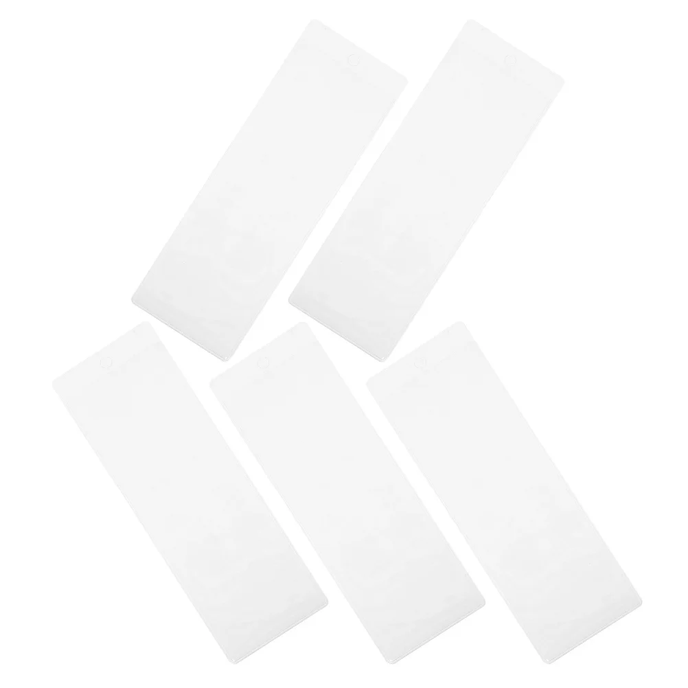 5Pcs Clear PVC Bookmark Sleeves Transparent Plastic Cases Lightweight Waterproof Protective Holders for Bookmark Photo Strip