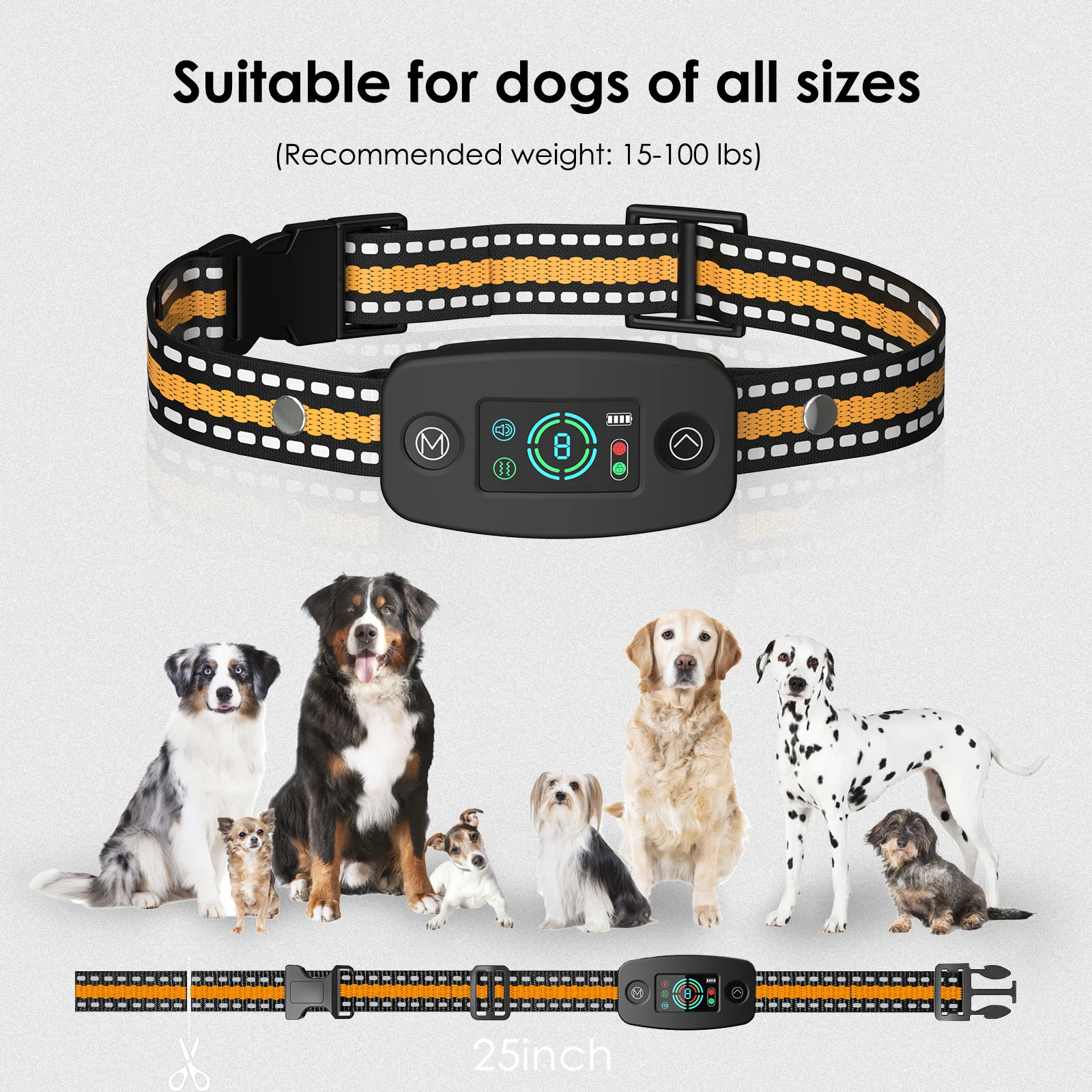 

Upgraded Anti-Accidental Activation Anti Bark Collar with Color Screen 3 Training Modes Waterproof Long Standby for All Dogs