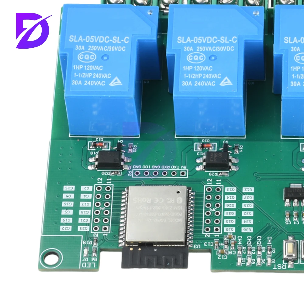 Módulo de relé de 4 vías AC 220V 30A WIFI BT Módulo Esp32E integrado compatible con desarrollo secundario
