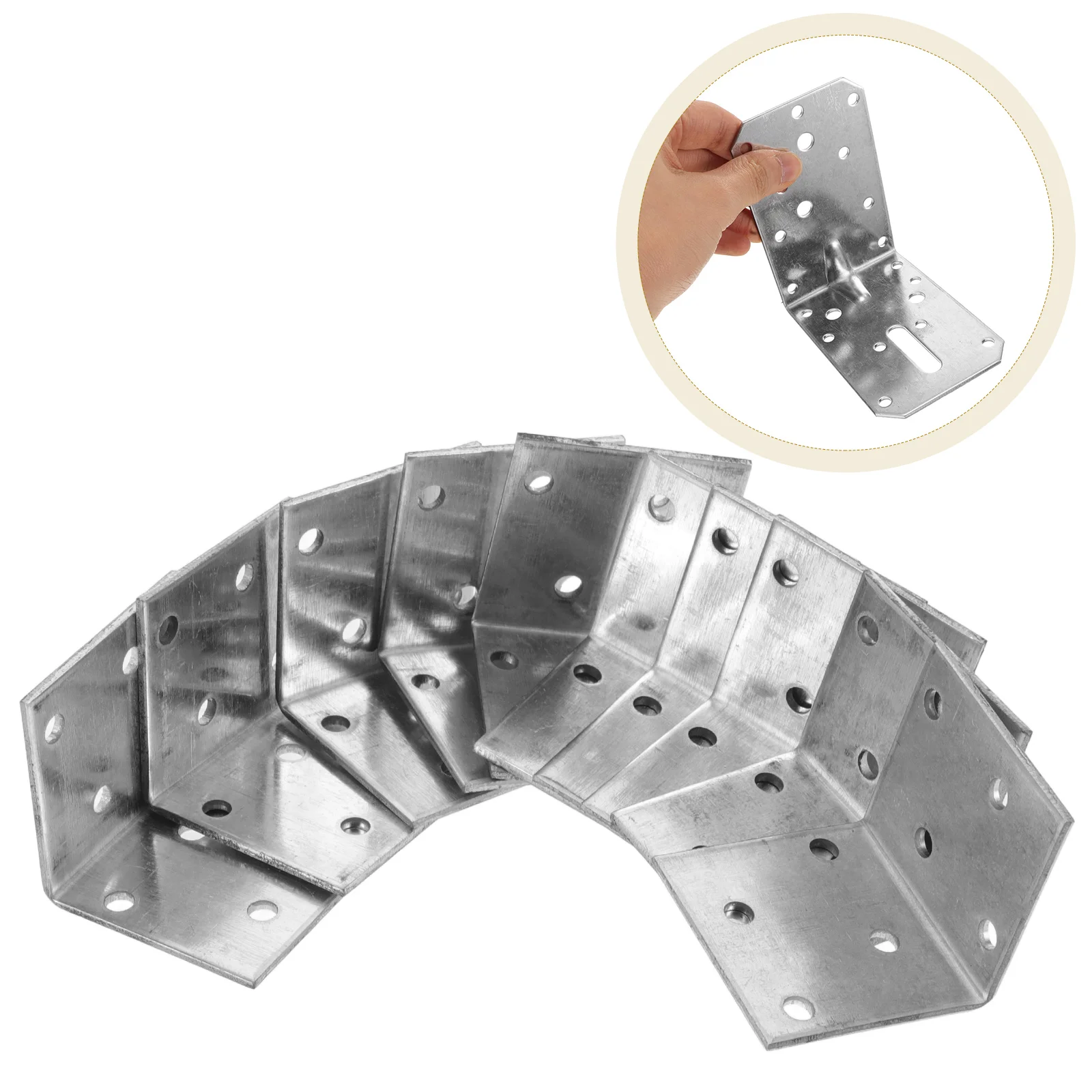 

Heavy Duty Galvanized Braces Support Large L-Shaped Zinc-Coated Silver Finish Connectors Cabinet Shelf Woodworking Home Decor