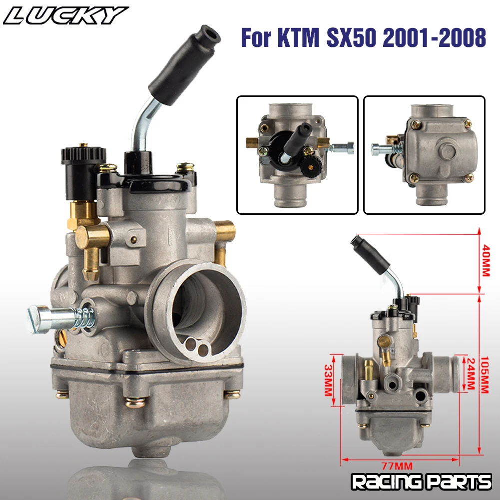 Gaźnik motocyklowy 19mm do KTM SX 50 50cc SX50 50SX 2001-2008 Dirt Pit Bike Carb Parts Akcesoria do silników motocyklowych