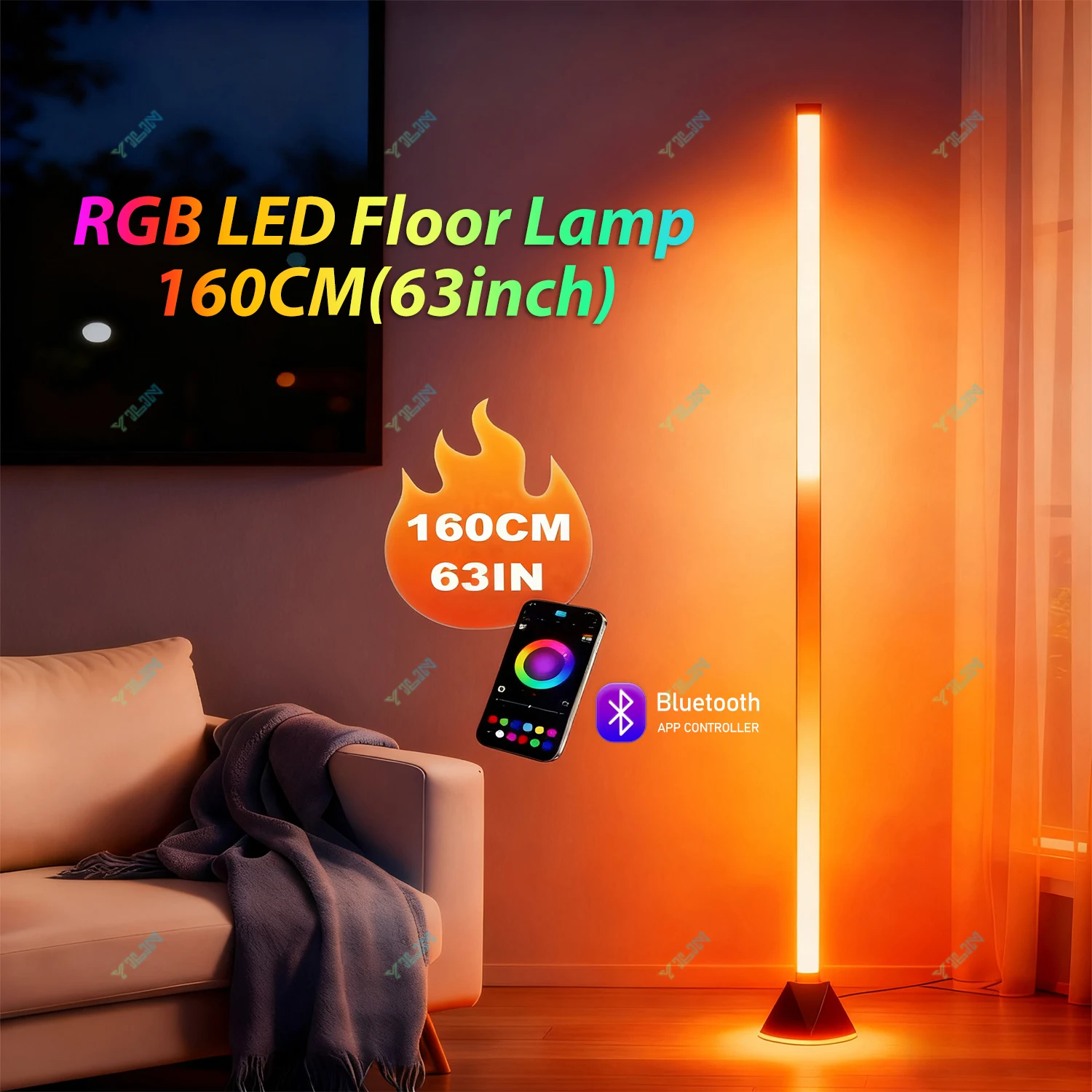 

New Version RGBIC Floor Lamp Modern LED Smart Corner Floor Lamp App Remote Control Music Sync Color Change Stand Lamp for Decor