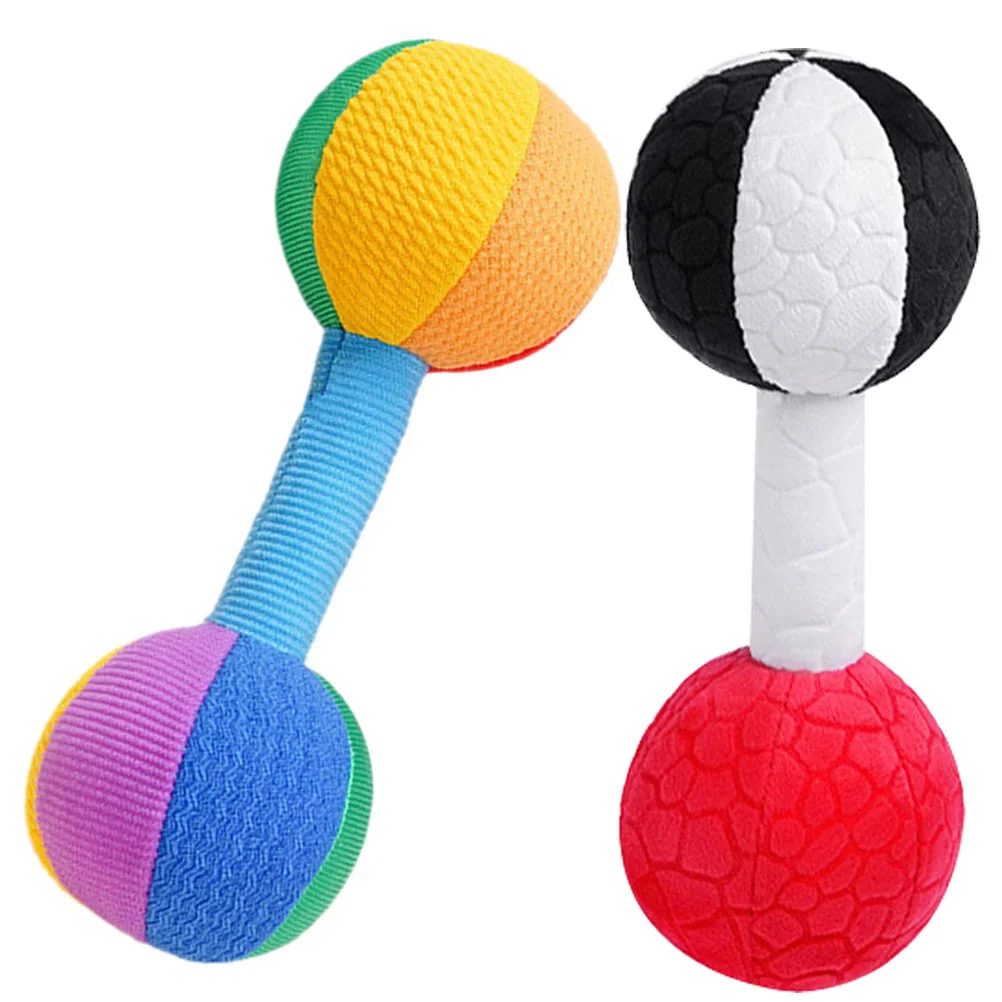 

2 Pcs Baby Training Toys Dumbbell Hands Infant 3-6 Months Toddler Plaything Grip Soothing Portable Sleeping