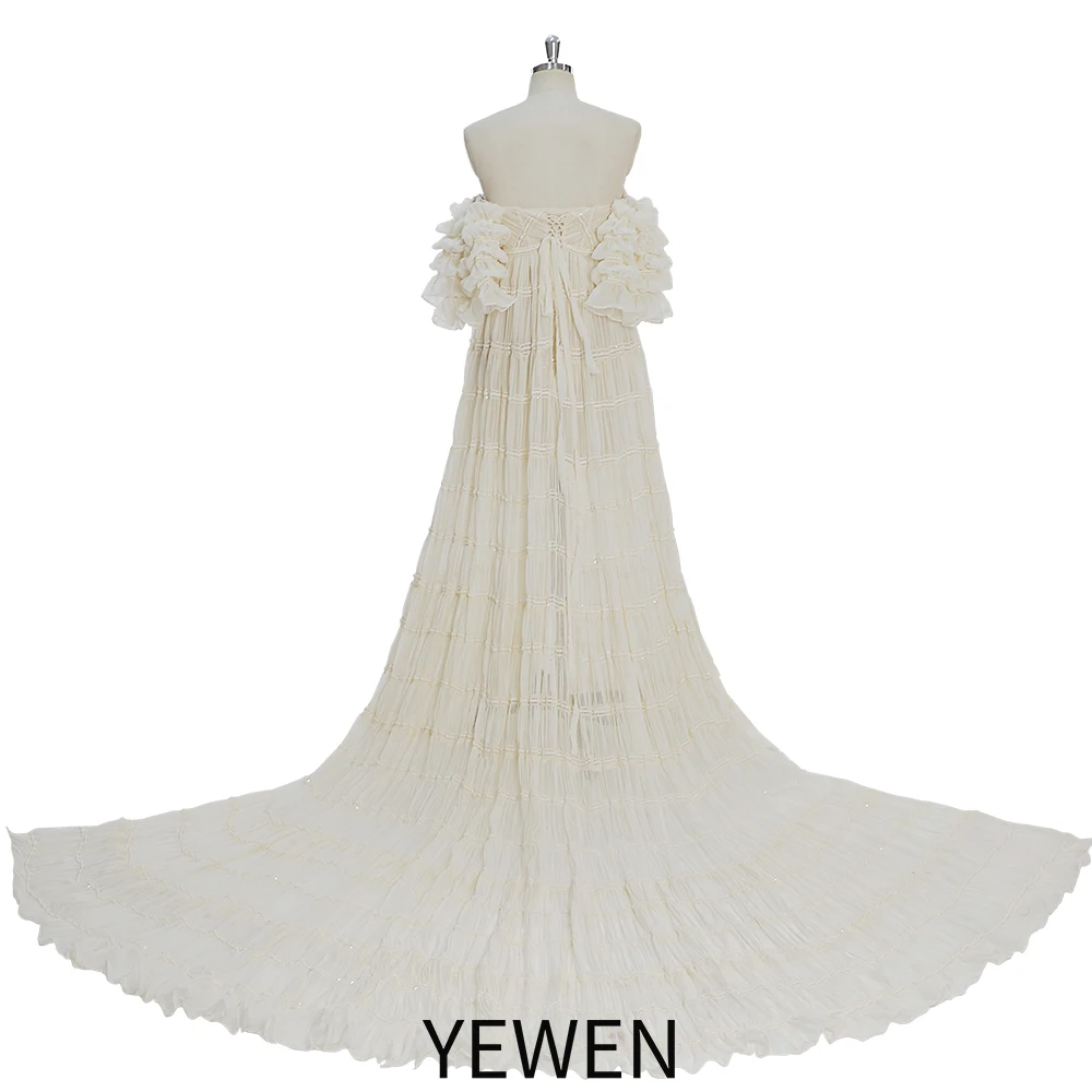 Chiffon Corset Photoshoot Dress Bohemian Maternity Gown for Special Occasions Pregnancy Shooting Dress YEWEN YW231033